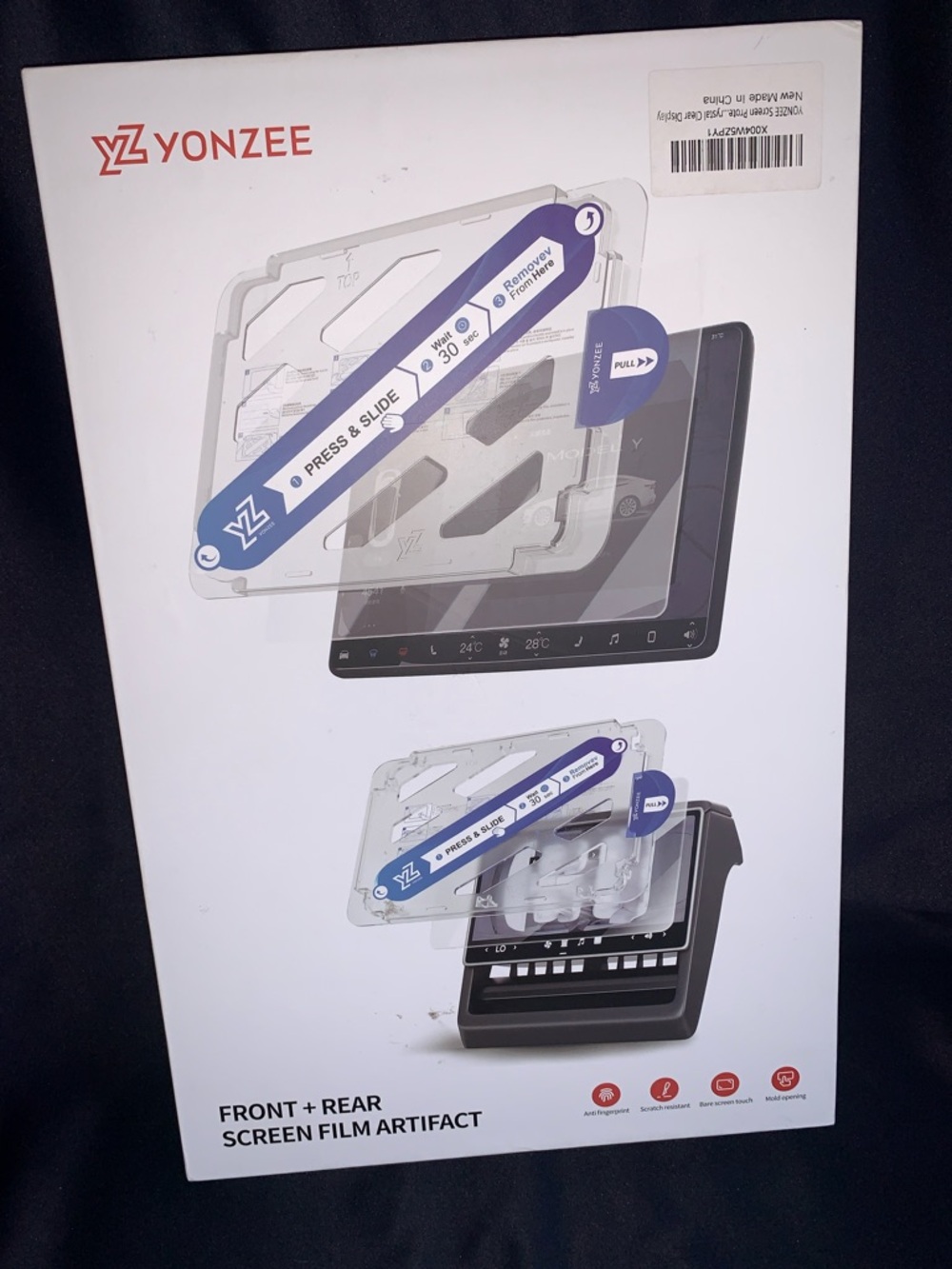 YONZEE Front + Rear Screen Film Artifact - Clear with Blue Tabs